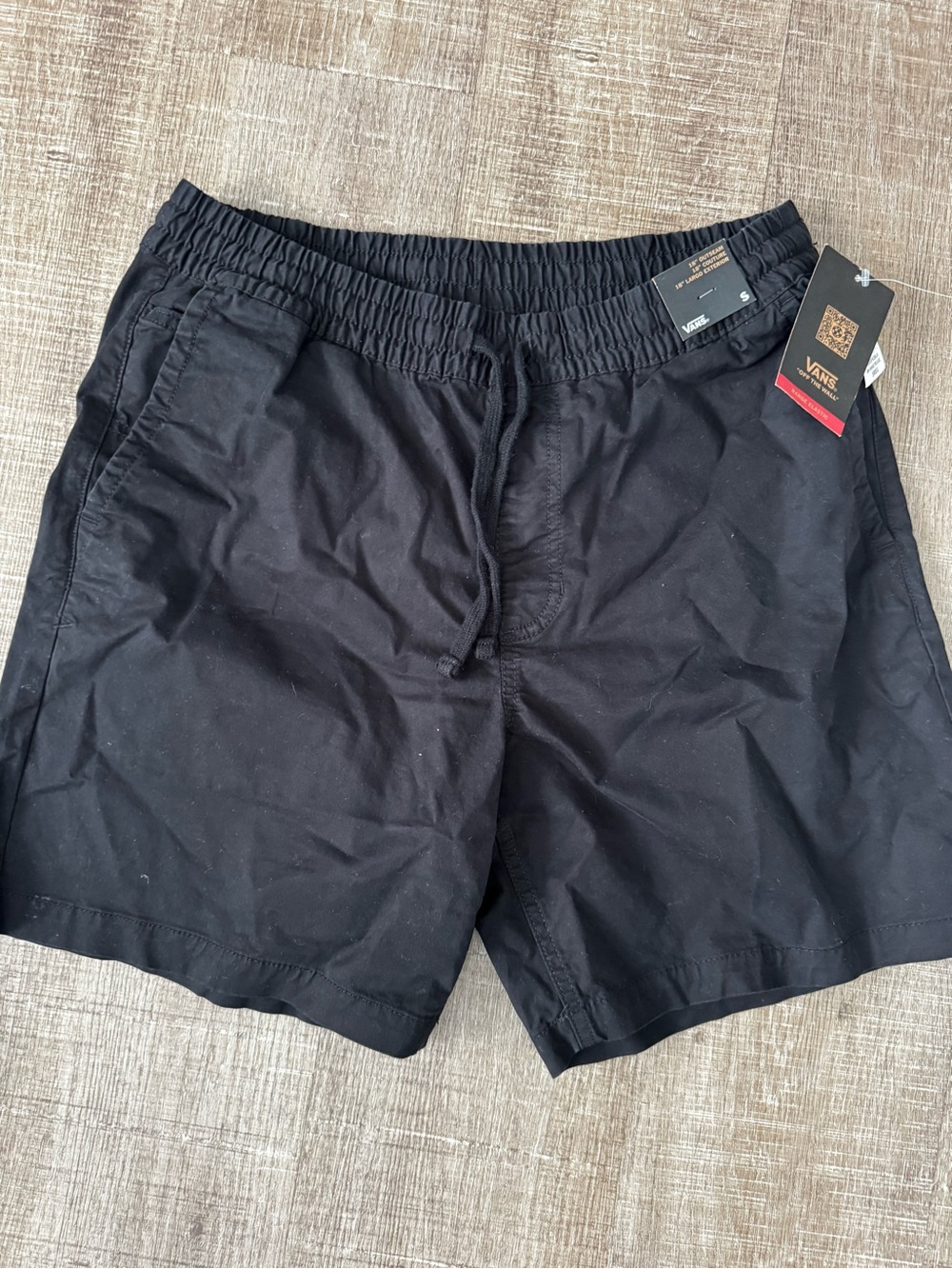 Vans Men’s Black Elastic Drawstring Athletic Shorts